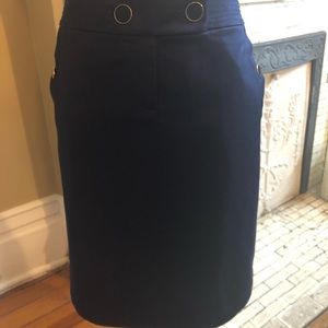 J Crew Cotton Pencil Skirt with button detailing